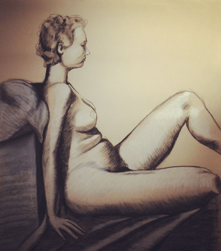 Charcoal on brown paper, circa 1988